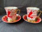 set of 2 Lomonosov Imperial Porcelain Factory cup and saucer christmas