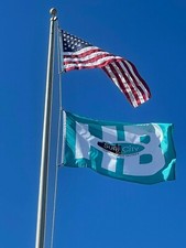 Surf City Flag HB Logo Flag 3ft x 5ft Huntington Beach O.G. Made in USA - Green