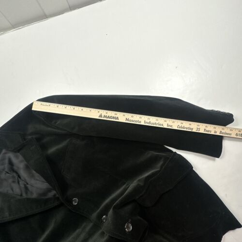VINTAGE Polo Ralph Lauren blazer uomo taglia 44R nero velluto a coste giacca cappotto sportivo - Foto 8 di 11