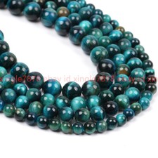 Natural 4/6/8/10/12/14mm Blue Tiger's Eye Gemstone Round Loose Beads 15'' Strand