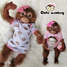 Reborn Monkey Doll 50cm Realistic Silicone Body Baby Monkey Jungle CE