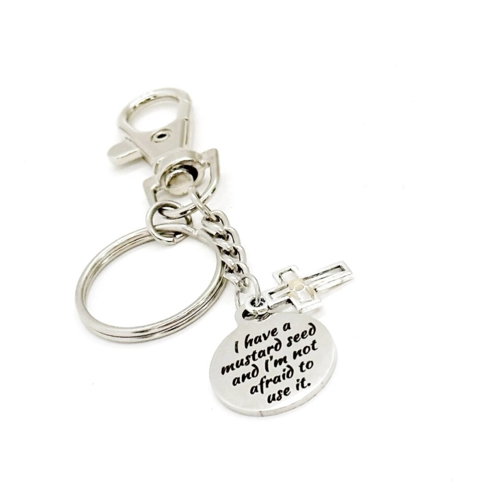 I Have A Mustard Seed Cross Keychain, Faith Gift, Matthew 17 20 ...