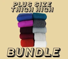 BUNDLE PLUS SIZE Thigh High Socks, Plus Size Leg Warmers, Over The Knee Socks