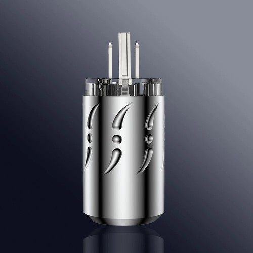 Pair Viborg Pure Copper Rhodium Plated US Power Plug HiFi Audio Power Connector - Picture 7 of 16