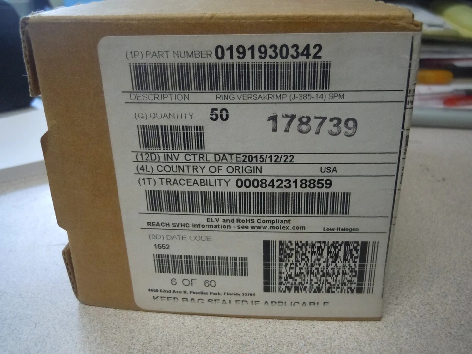 Ring and Spade Terminals Part - 191930342 for 2/0 AWG Wire, Stud Size 1/4" (M6) - Image 2 of 4