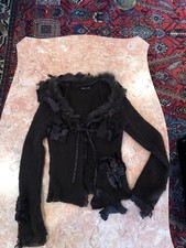 Brown Rabbit Fur Trim Hazel Jacket Size M
