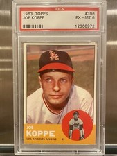 PSA 6 Excellent/mint 1963 TOPPS #396 JOE KOPPE  {Rare & Flawless Slab} LA Angels