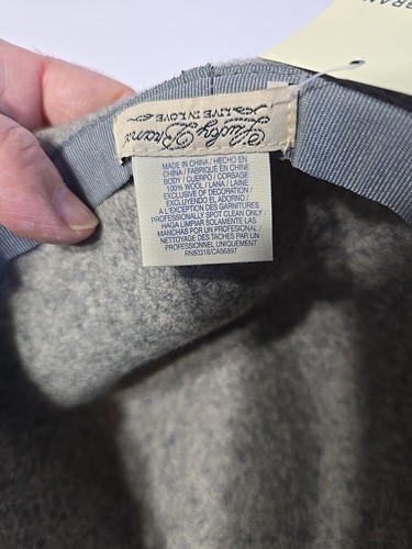 NWT Lucky Brand Ladies 100% Wool Grey Heathered Panama Hat - Picture 10 of 14