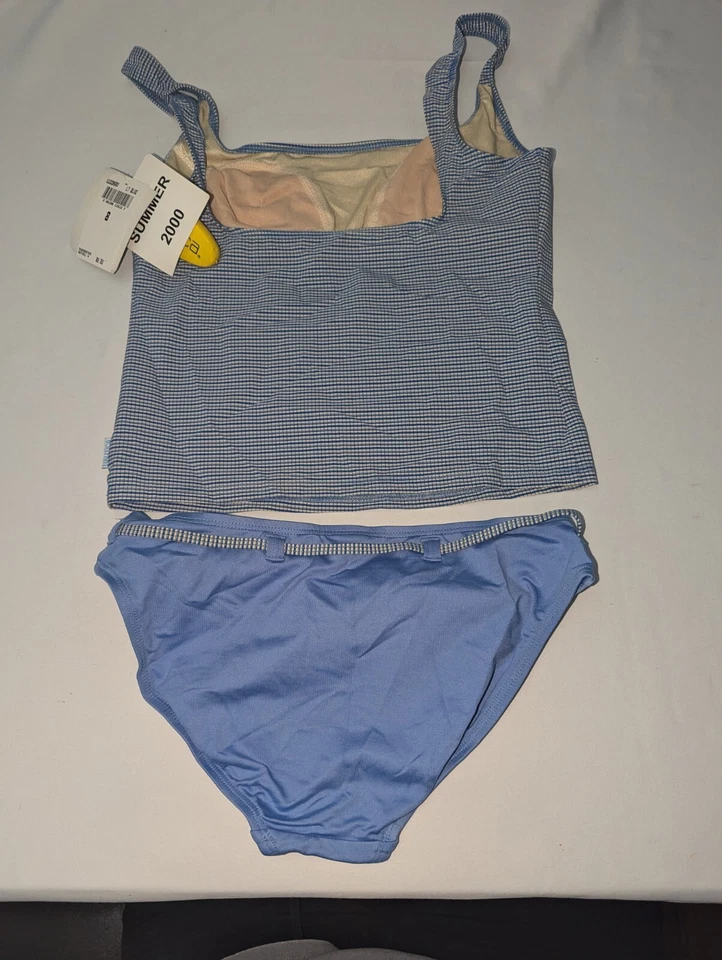 Tankini de natación Nautica 8 vintage con estante de sujetador e parte inferior a rayas blanco azul nuevo con etiquetas Foto 3 de 4