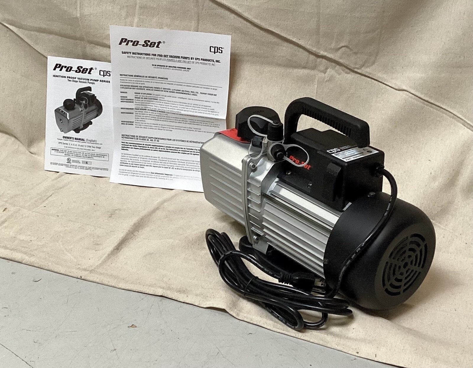 CPS VPS12DU ProSet Vacuum Pump 12 cfm Displacement 1 HP 1/4" and 1/2