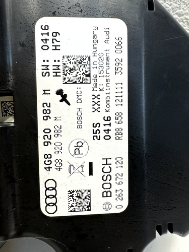 12-15 AUDI A6 C7 INSTRUMENT PANEL DASHBOARD CLUSTER GAUGE SPEEDOMETER HEAD OEM - Picture 3 of 5