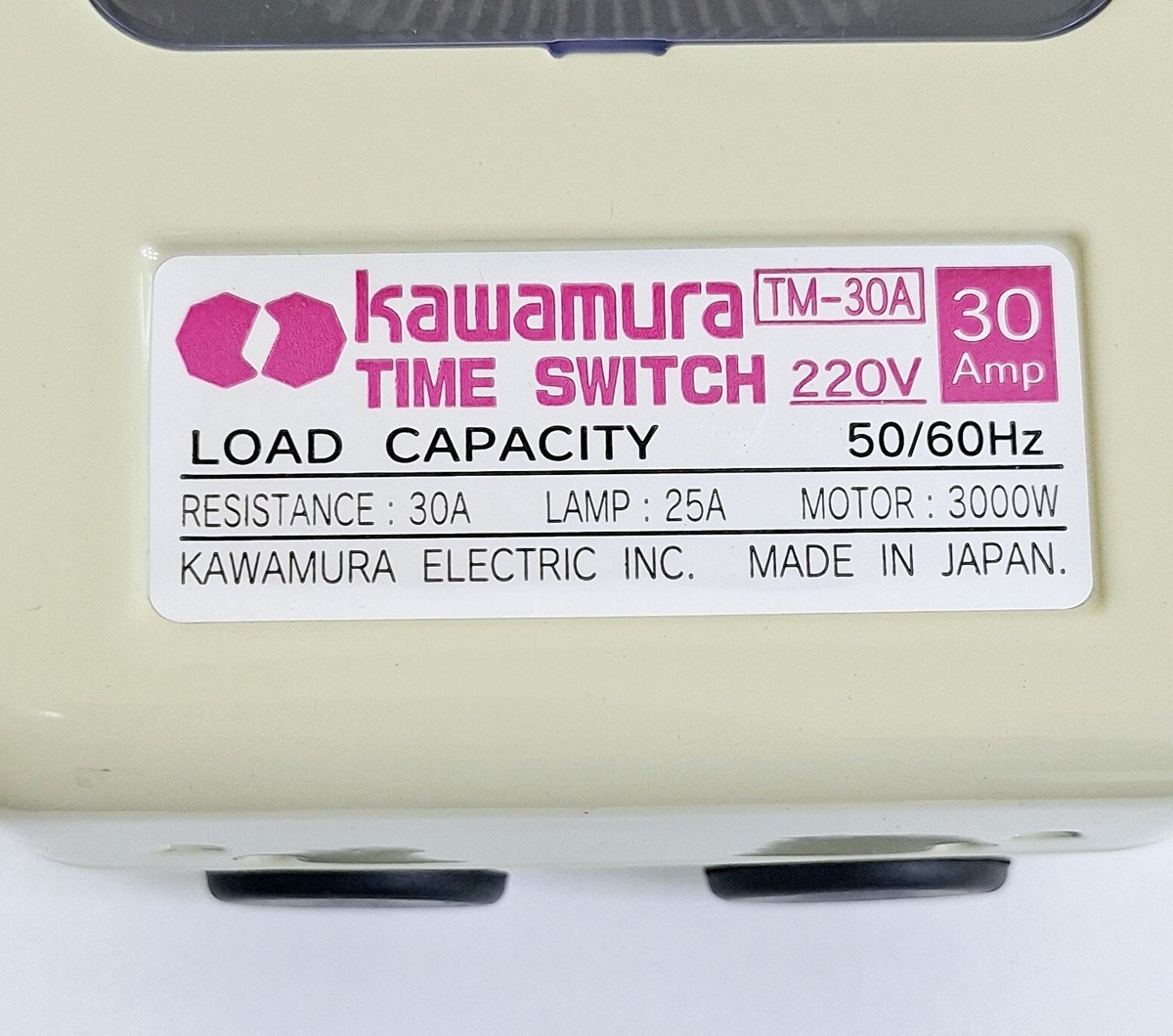 Kawamura Electric TM-30A Time Switch 30A 220V 3000W | eBay