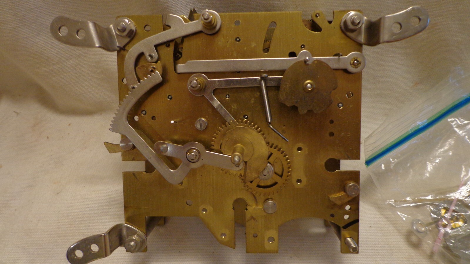 JAUCH 77 EMPEROR CLOCK PARTS WORKS MARKED 2, 77 + 19394 , DIAL PARTS