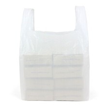 Plastic Vest Carrier Bags Blue White Black Red & Green All Size Reusable
