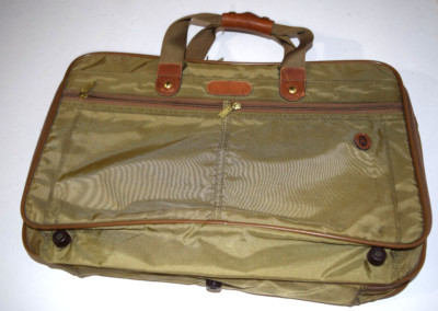 Hartmann Nylon Travel Bag Leather Accents Beige  Brookfield  21x13x9 Expanded