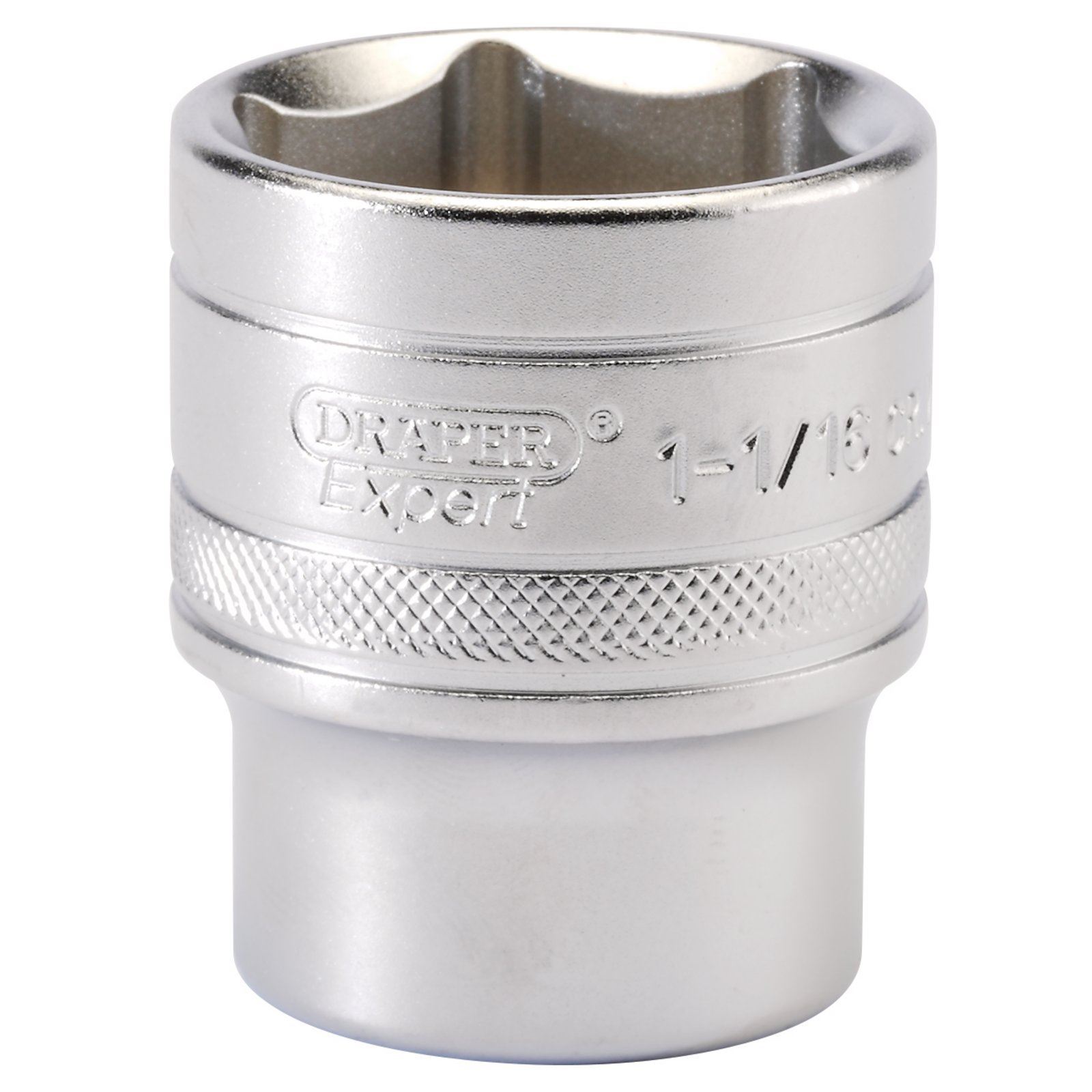 Draper Expert Quality Chrome 1/2"" Square Drive 6 Point Imperial Socket - 1.1/16""
