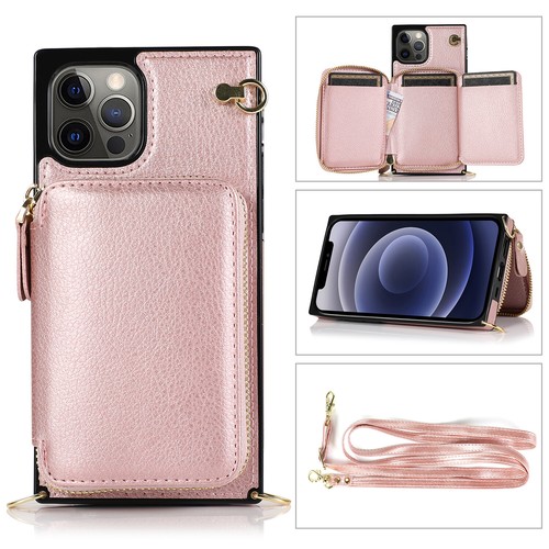 For Apple iPhone 12 Pro Max Mini Wallet Crossbody Shoulder PU Leather Case Cover - Zdjęcie 9 z 84