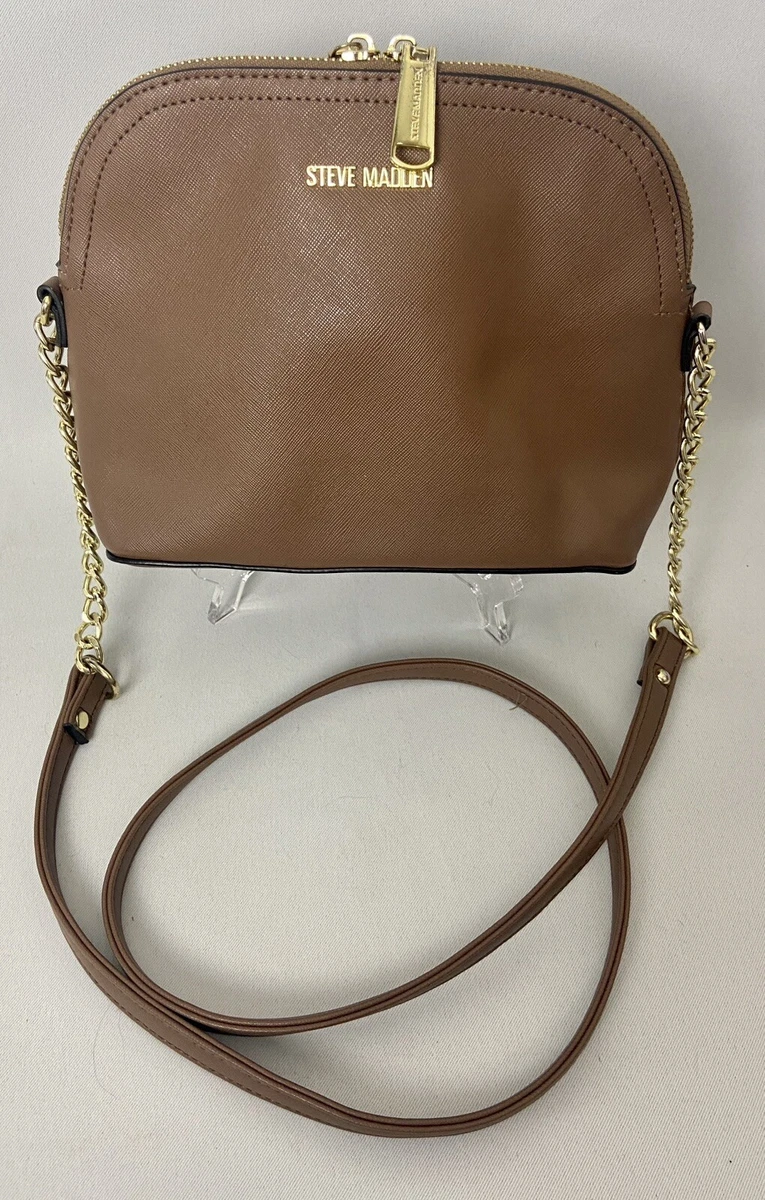 Steve Madden Crossbody Shoulder Handbag Purse Brown Bag Chain