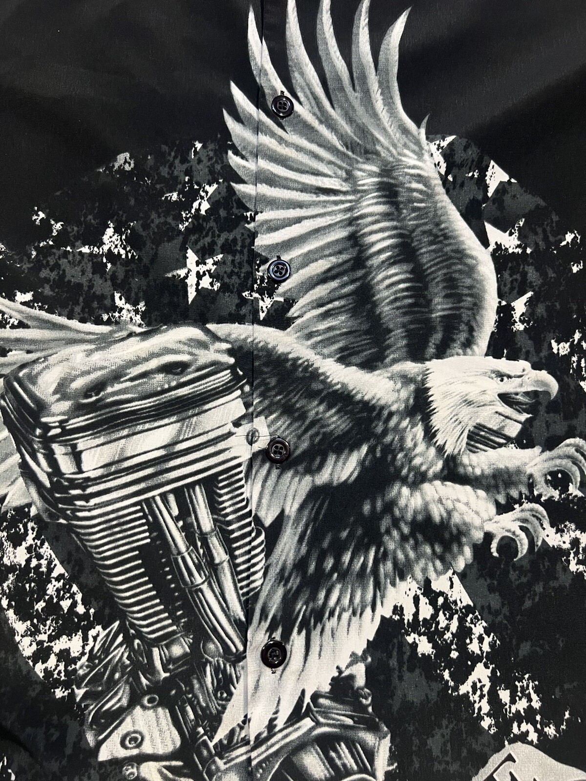 Bald Eagle Button Down Shirt Men Large Motorcycle… - image 7