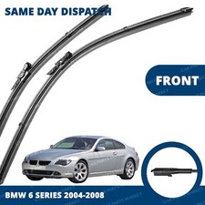 Front Windscreen 24" 22" Flat Aero Wiper Blades Set For BMW 6 Series E64 04-08