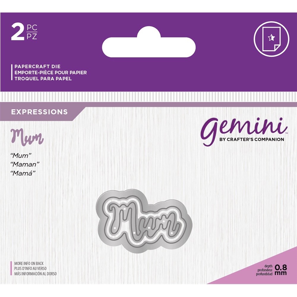 Gemini Expressions Mum & Background 2 Piece Die Mothers Day Birthday Card Making