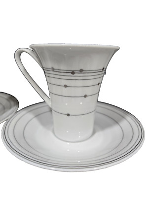 SET OF 4 Rosenthal Idillio Eternite Studio-Line Espresso  Tea Cups with Saucers