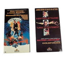 James Bond 007 Lot of 2 VHS Diamonds Are Forever, Goldfinger Sean Connery