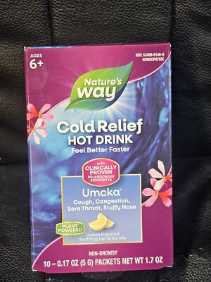 NATURE'S WAY COLD RELIEF HOT DRINK   10 PACKETS  EXP:6/26