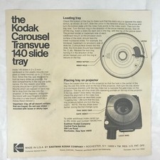 Vintage Original Kodak 140 Carousel Transvue Slide Tray W/ Box and Slide's