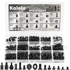 510PCS Computer Screws Assortment Kit, Carbon Steel Black Zinc Plated Motherb...