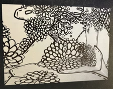 art postcard os Astrid Bowlby Inmeye installation gallery invitation 2004