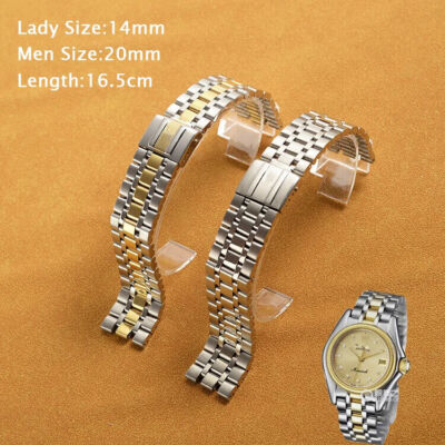 14 20mm Stainless Steel Watch Band Strap For Tudor Monarch Bracelet Silver Gold