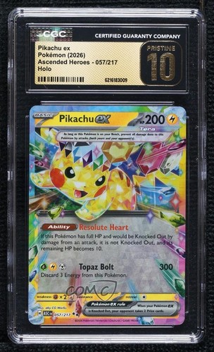 Pikachu ex Pokemon Mega Evolution Ascended Heroes ASC CGC 10 Pristine