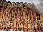 Tan Maroon Olive Green Multicolor 1.75” Brush Fringe Trim 12 Yards One Piece — photo 2