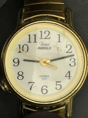 Timex Indiglo Quartz Watch Gold Tone New Battery Women s