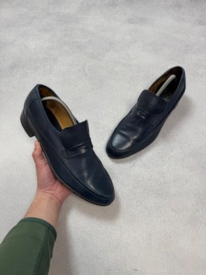 Joseph Cheaney Mens Navy Blue Penny Loafers Shoes Leather UK10 US11 EU44