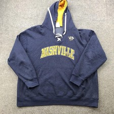 Nashville Predators Hoodie Mens XL Navy NHL Hockey Lace Up Sweatshirt Pullover