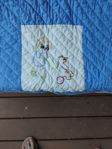 Edredón Vintage Bebé Juventud Niños Osos Bordado a Mano Animales Talla 36 x 52 - Imagen 10 de 17