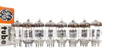 8 Nice Tested Vintage GE 12AT7/ECC81 Vacuum Tubes #1