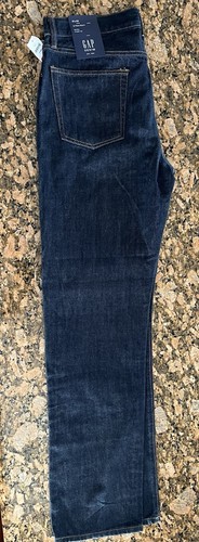 New Gap 1969 Mens Jeans 31x32 Dark Blue Straight Leg 100% Cotton Mid Rise - Picture 3 of 11