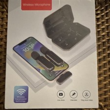 Ecomnie 2-Pack Wireless Lavalier Microphone with Charging Case, Plug and Play