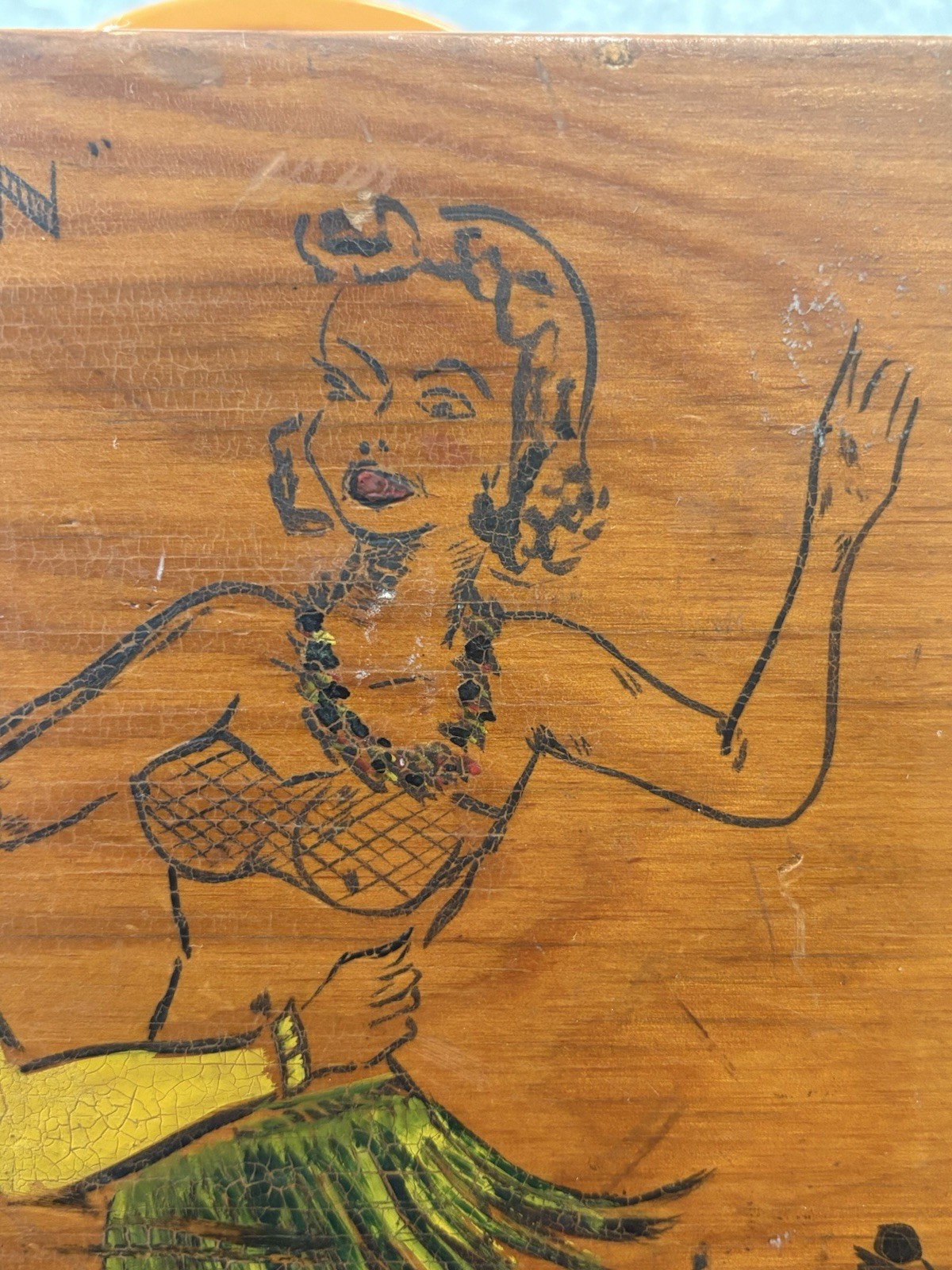 🔥 Vintage 1940 WWII Hawaiian TATTOO Tiki HAWAII Folk Art ROLLER DERBY Skate Box