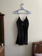 Vintage Fredericks Of Hollywood Black Lacy Slip Night Gown Mini Dress Large