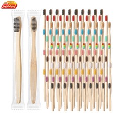 Sieral 120-Pack Bamboo Toothbrush Soft Bristle Bulk Set Free Shipping