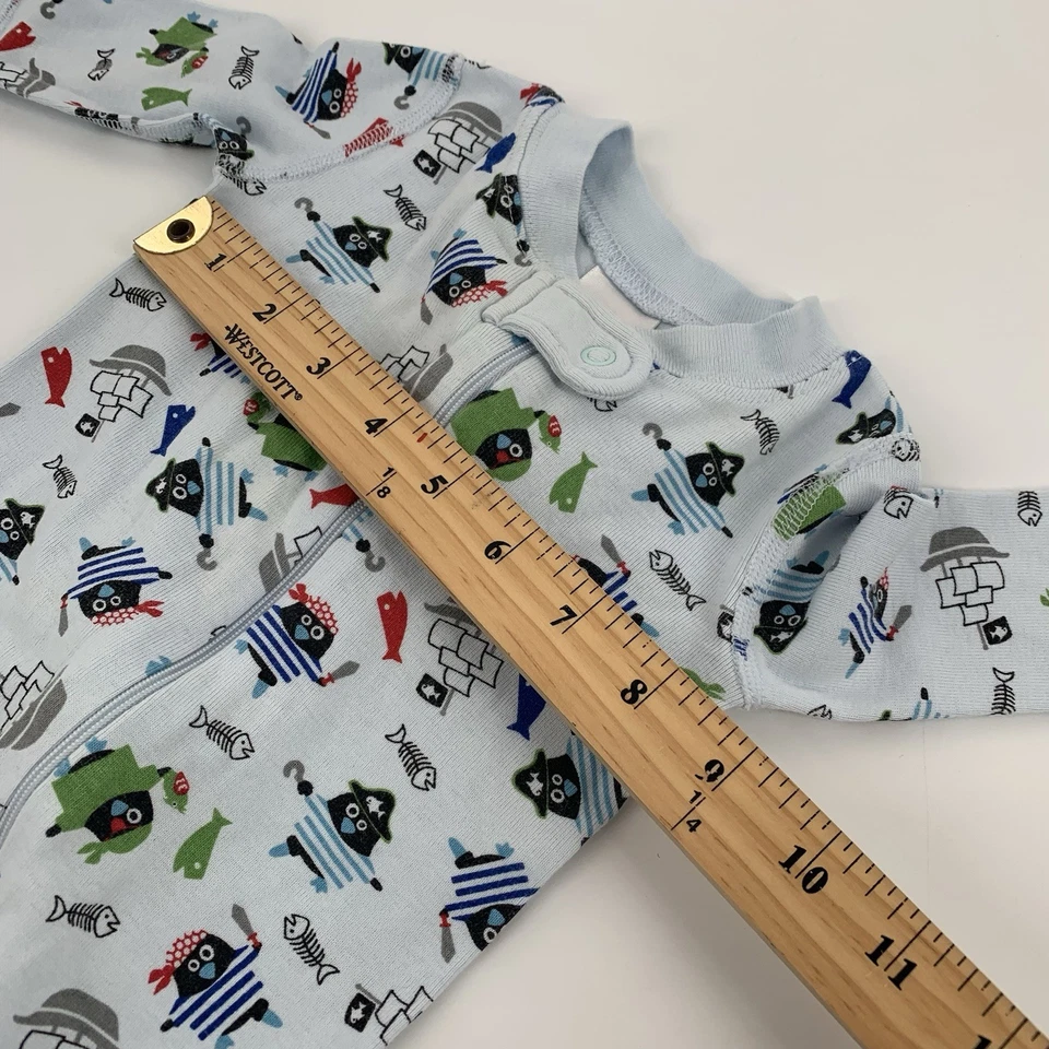 Hanna Andersson Piratas y Barcos Estampado Una Pieza Dormir 6-9 Meses 60cm Azul Foto 4 de 4