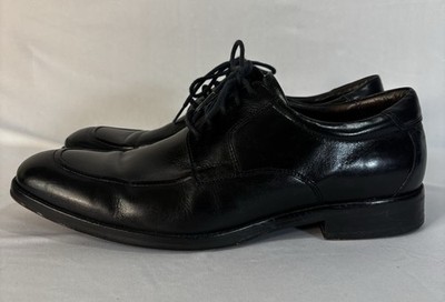 Johnston & Murphy Black Apron Toe Mens Dress Shoe 10M E5 Lace-Up Oxford 20-2201