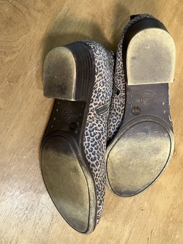 LUCKY BRAND leopard Print Short Boots Leather Double Zippers Sz 7.5 38 - Picture 5 of 6