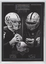 2015 Panini Playbook 261/299 Derek Carr Justin Tuck #11 0b2