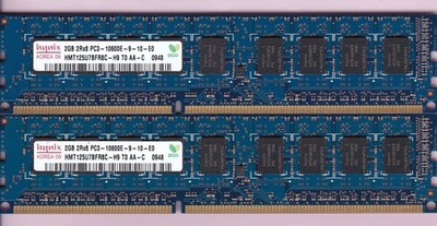 4GB 2x2GB HYNIX PC3-10600E HMT125U7BFR8C-H9 T0 AA-C DDR3-1333 ECC RAM MEMORY KIT