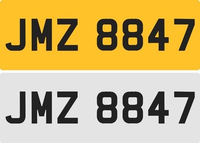 JMZ 8847 Jim, James Dateless Registration Number Cover Plate